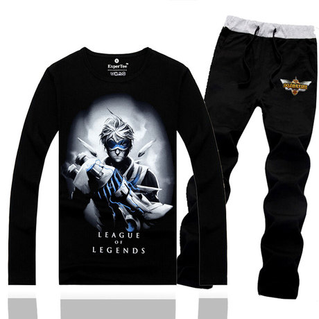 2014秋季新款男装英雄联盟t恤长袖青少年衣服男休闲套装学生男秋