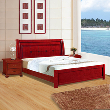 送床垫实木床1.8米双人床1.5现代中式家具简约结婚橡木床2