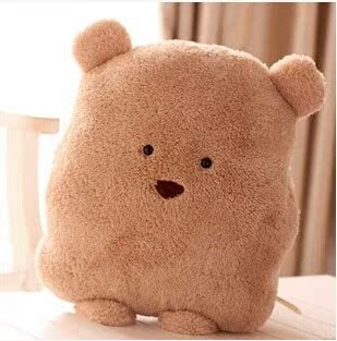 特价生日礼品可爱方块熊毛绒玩具公仔 暖手捂抱枕两用午休枕包邮