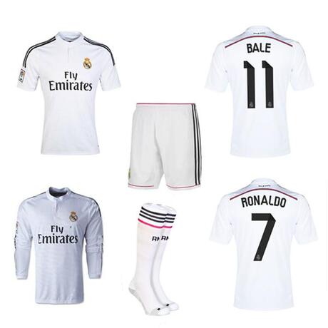 14-15赛季 意甲皇家马德里短袖足球服 7号c罗球衣 皇马长袖球衣