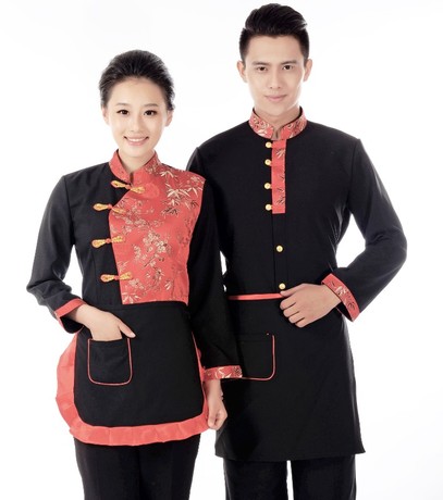 酒店工作服秋冬装女快餐饭店服务员制服火锅餐饮茶楼服装长袖裙子