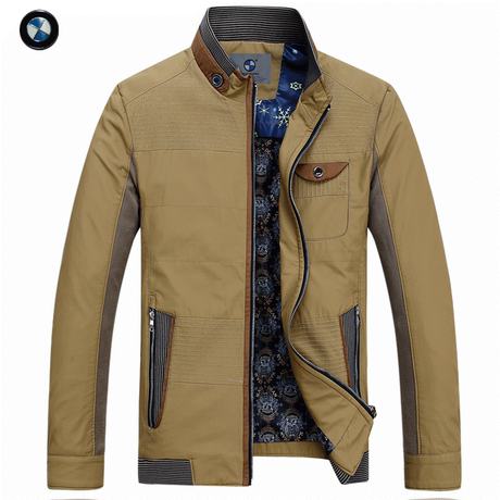 德国宝马男装茄克衫秋装新品男士立领休闲拉链薄夹克纯色男士外套