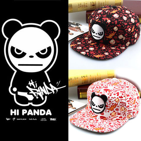 hipanda 春夏季熊猫嘻哈棒球帽子男女情侣帽子街舞平沿帽 嘻哈 g3