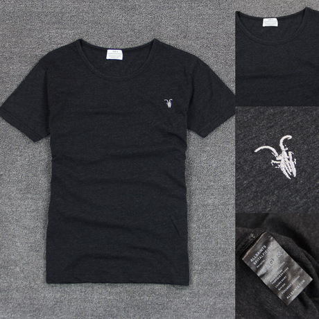 不伤节操 高性价比 外贸好货男款羊头雪花细腻弹力棉修身短袖t恤