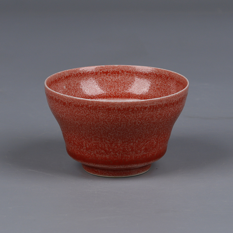 China antique Porcelain Ming xuande red glaze gongfu Wine Glass tea cup