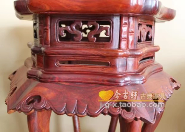 Ưu đãi đặc biệt Đồ nội thất bằng gỗ gụ cổ nhà Minh và Thanh của Trung Quốc, gỗ đàn hương đỏ, bàn hoa lục giác, giá cắm hoa bằng gỗ đặc, giá chậu hoa, bằng gỗ - Kệ