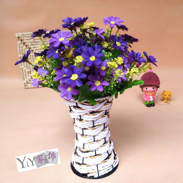 Bình hoa nhỏ phong cách Châu Âu, bình hoa giả mây, cắm hoa giả phòng khách, tủ lạnh, bàn cafe, sofa, bàn ủi - Vase / Bồn hoa & Kệ