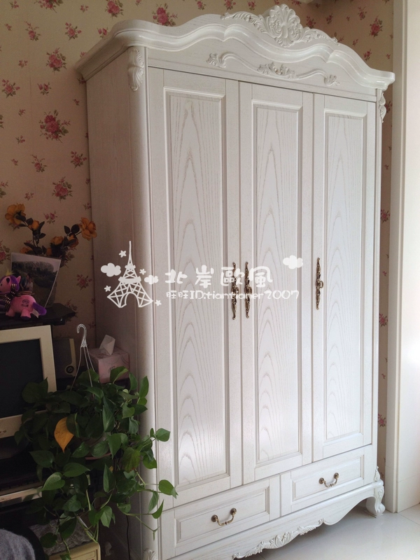 Nơi! Đề nghị đặc biệt! Giường nội thất bằng gỗ cứng màu trắng ngà phong cách Châu Âu màu trắng cổ điển Kiểu C Kiểu Pháp - Giường