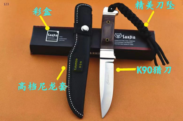 k90 dao săn thẳng sắc bén dao săn có độ cứng cao saber trường sinh tồn dao lặn bộ sưu tập ngoài trời dao không gấp - Công cụ Knift / công cụ đa mục đích