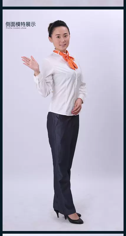 Áo sơ mi nữ chuyên nghiệp China Unicom Wo Hall Quần dài tay nữ Quần dài mùa xuân và mùa thu Set áo sơ mi nữ dài tay đẹp