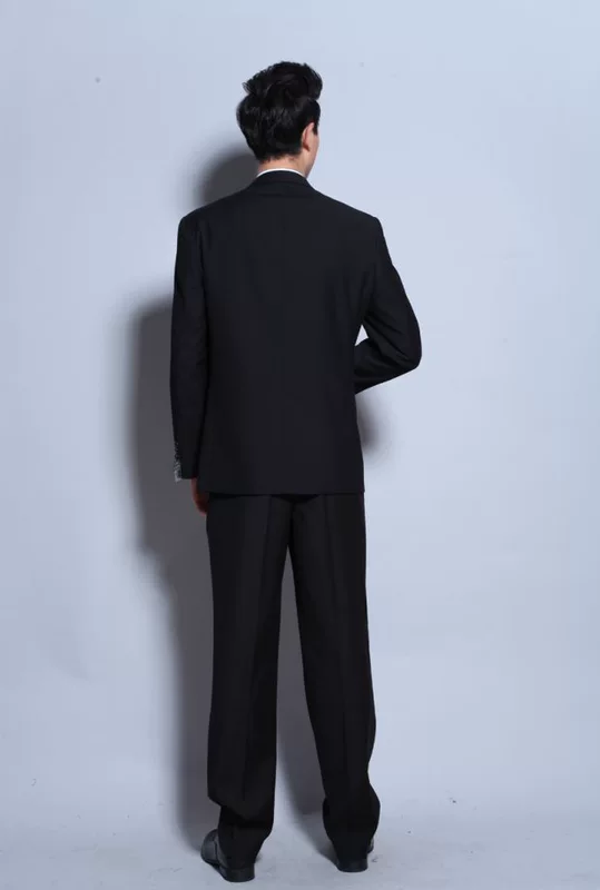 Quần áo bảo hộ lao động Trung Quốc cho nam Bộ đồ hai nút phù hợp với doanh nhân màu đen Công việc phỏng vấn chuyên nghiệp nam Mùa xuân hè