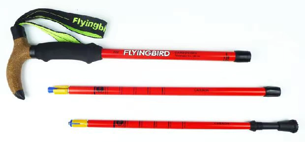 Ngoài trời FLYINGBIRD / Feibo Ft6 siêu nhẹ bằng sợi carbon hình chữ T kẹp trekking cực cũ - Gậy / gậy