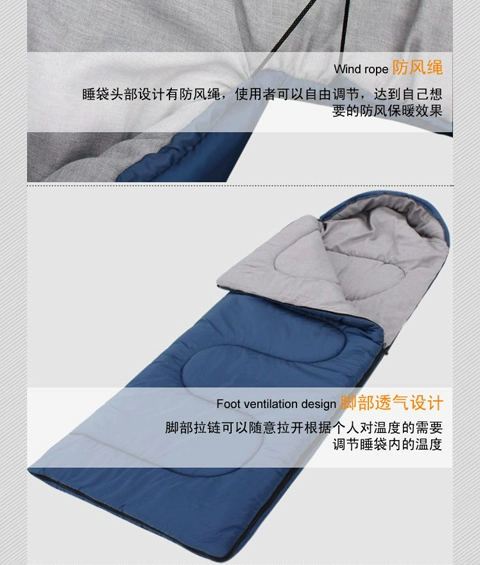 Túi ngủ ngoài trời lều cắm trại cắm trại đơn túi ngủ ba mùa túi ngủ bông đơn sắc túi ngủ