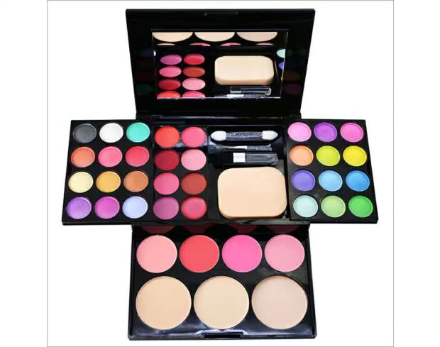 Hộp phấn trang điểm chính hãng Eddie Makeup Makeup Pan Eyeshadow Palette Foundation Blush Lip Gloss Newbie Makeup Set Makeup Box phấn mắt dạng thỏi