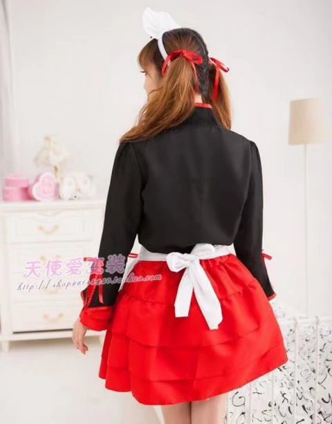 Siêu dễ thương sửa đổi sườn xám Trung Quốc Hatsune trang phục hầu gái trang phục hầu gái phục vụ COSPLAY đồng phục hộp đêm - Cosplay
