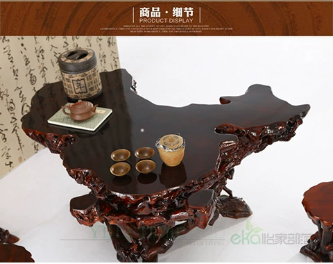 Chân tường khắc bàn cà phê Rễ bàn trà khắc rễ bàn trà tự nhiên ban đầu bàn gỗ Du Fugen Bàn cà phê giải trí - Các món ăn khao khát gốc