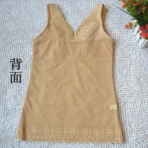 Mùa hè thêm mã lớn với áo ngực siêu mỏng thoáng khí body định hình đồ lót vest Sexy V-cổ che ngực áo vest đồ lót xuất khẩu