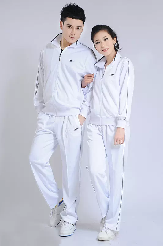 Hàn Quốc lụa Xin Dajia trung niên thể thao màu trắng nam và nữ phù hợp với nhóm mặc đồng phục thường mặc đồng phục xuất hiện - Thể thao sau