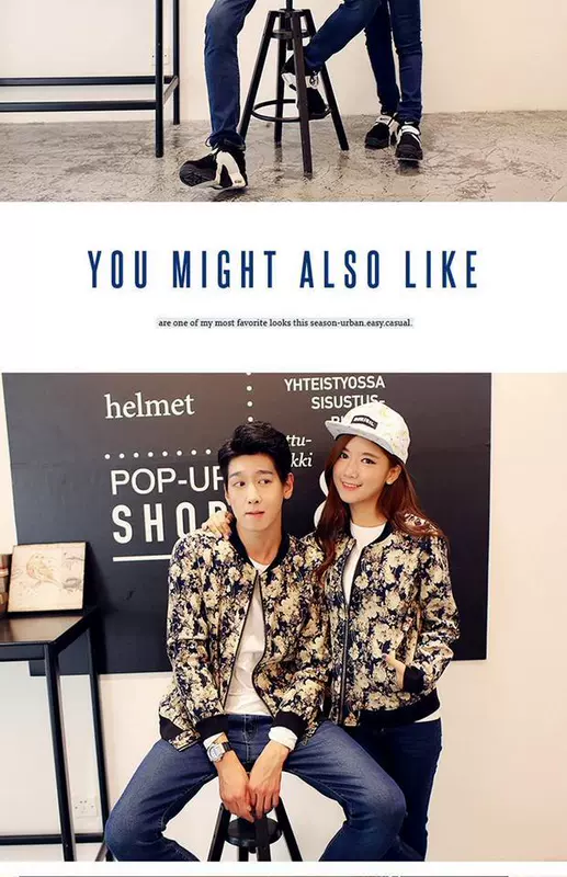 Cặp đôi áo sơ mi, áo khoác phiên bản Hàn Quốc của những người đàn ông mảnh mai giản dị - Đồng phục bóng chày