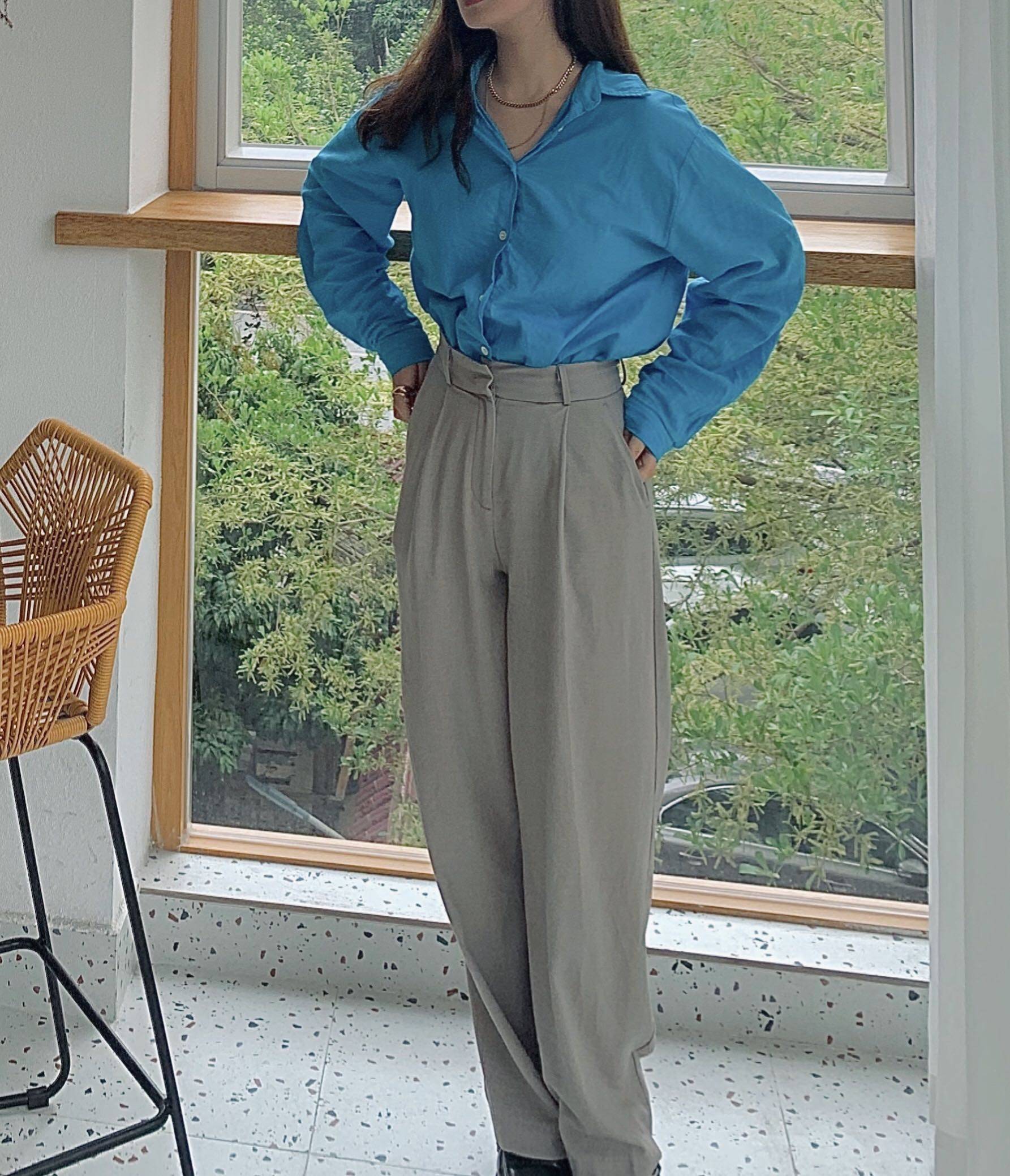 sleep at 11 早春装2021年新款女基础款推荐简约棉麻纯色长袖衬衫