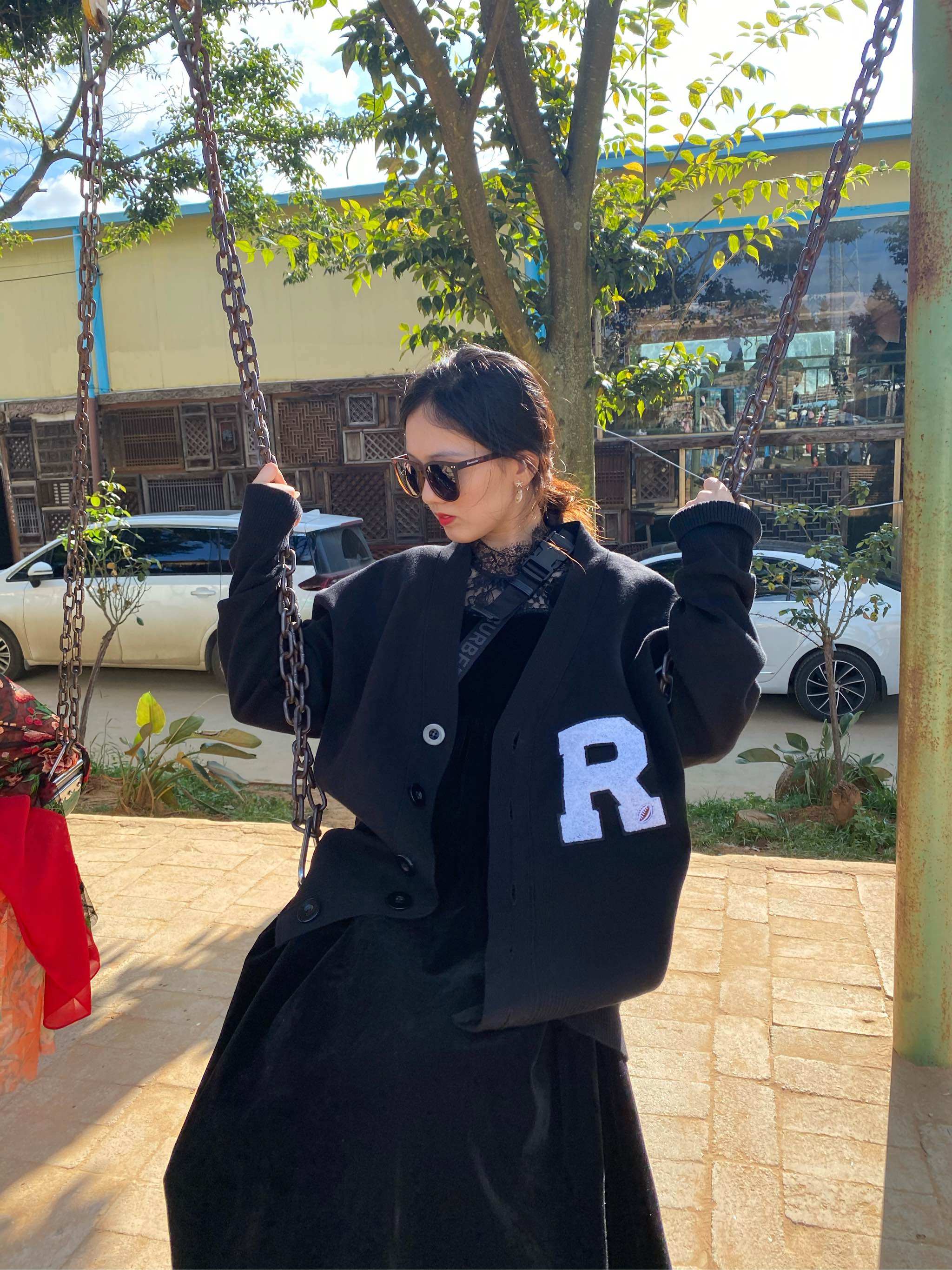 小雨萌酷自制学院风英伦风vibe风针织开衫毛衣女春秋气质宽松外套