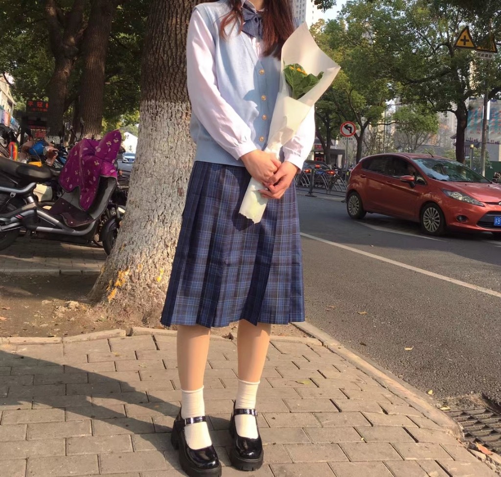 【岩松家】原创设计羽生夜正统jk格裙 深色格显白优等生中长裙