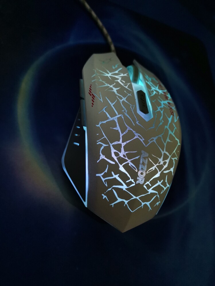 卡佐azzor幻影炫光无声静音有线鼠标家用办公游戏笔记本台式电脑大usb