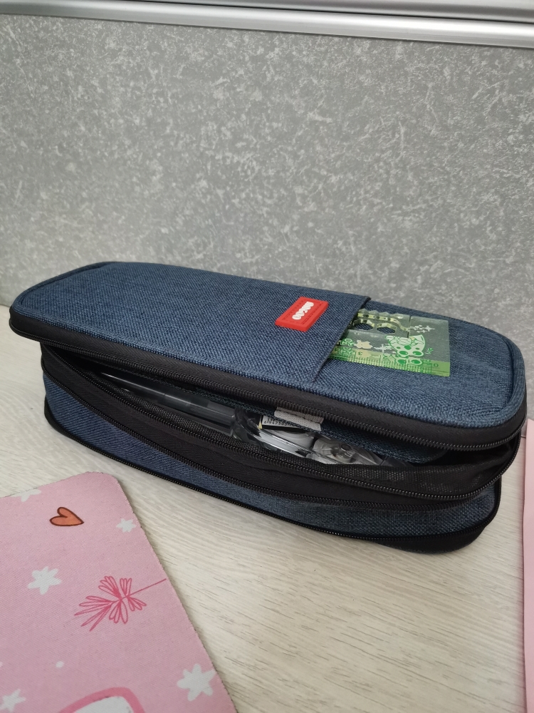 安蔻笔袋大容量多功能多层文具盒女小学生韩国创意文具袋女简约韩版