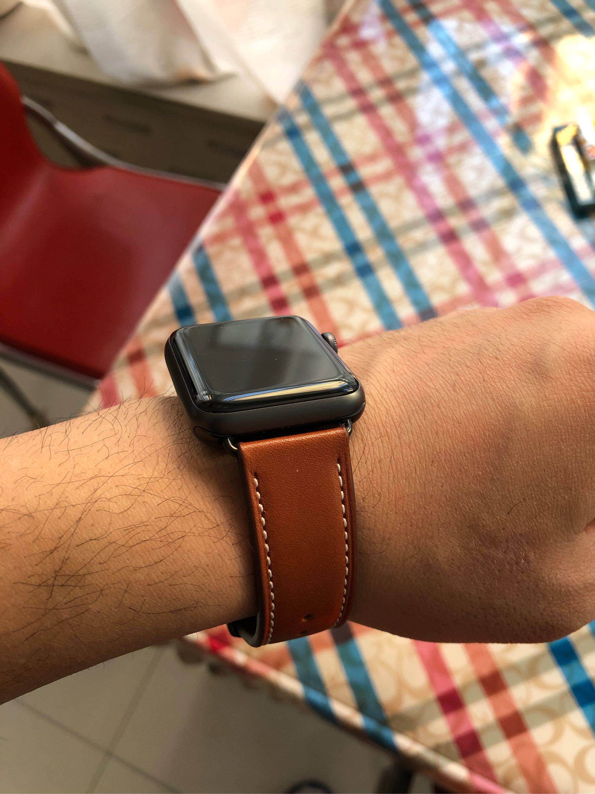 6代applewatch腕带皮质金属扣se/1/2/3/4/5/6代iwatch5表带真皮替换带