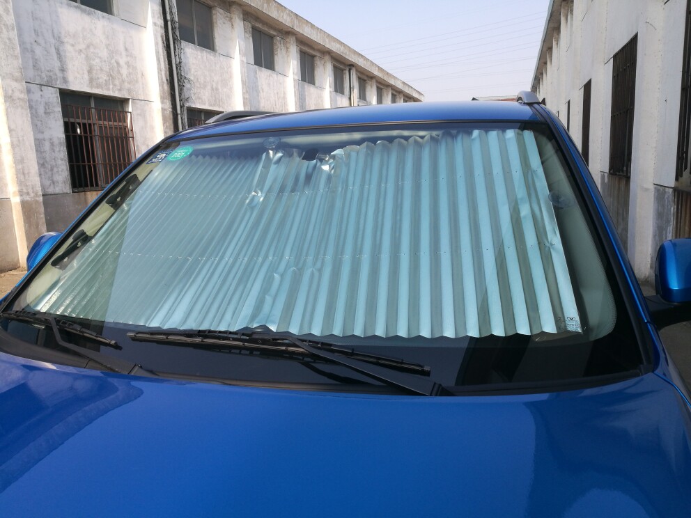 汽车遮阳帘车内防晒隔热板前挡风玻璃罩自动伸缩档车用遮挡遮光布