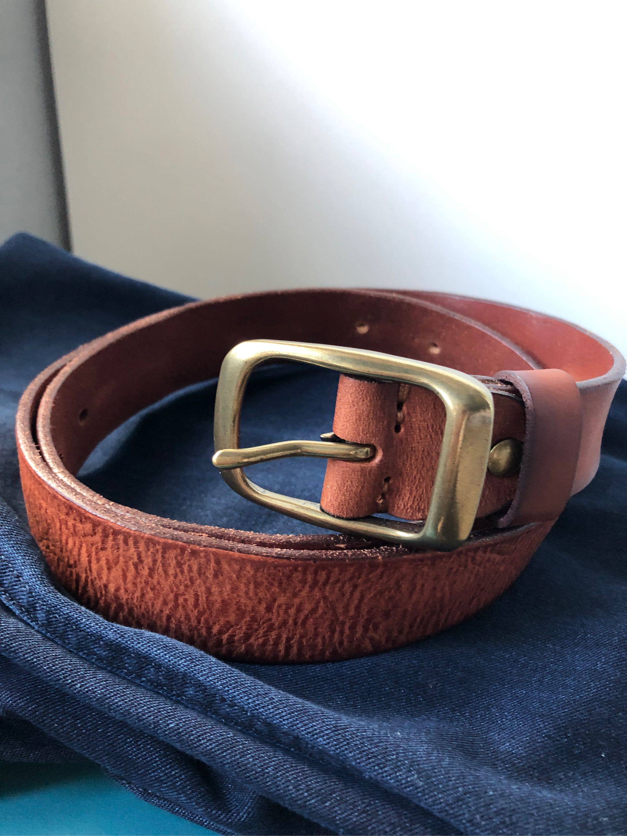 女士ins风棕色网红头层纯牛皮牛仔裤皮带复古时尚真皮腰带百搭软