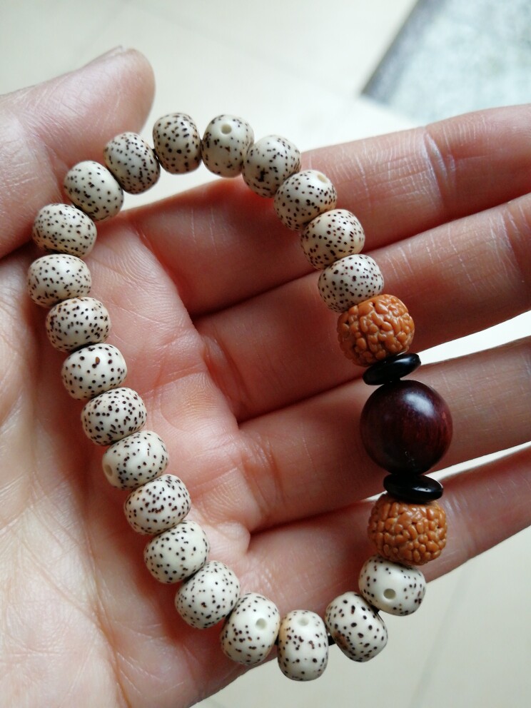 海南星月菩提子根手串单圈手链珠子串珠男女学生佛珠文