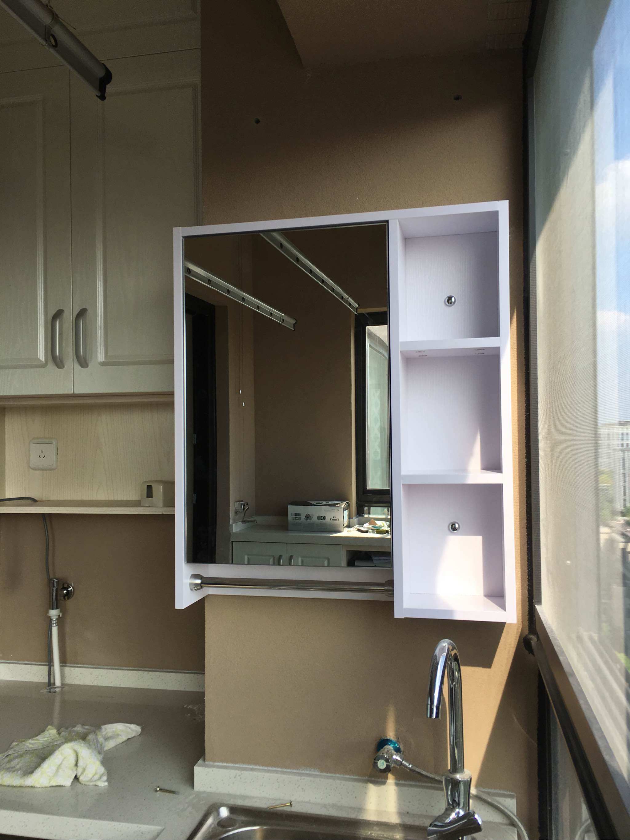 智能浴室镜柜镜箱挂墙卫生间镜子置物架洗手间壁挂实木储物镜面柜